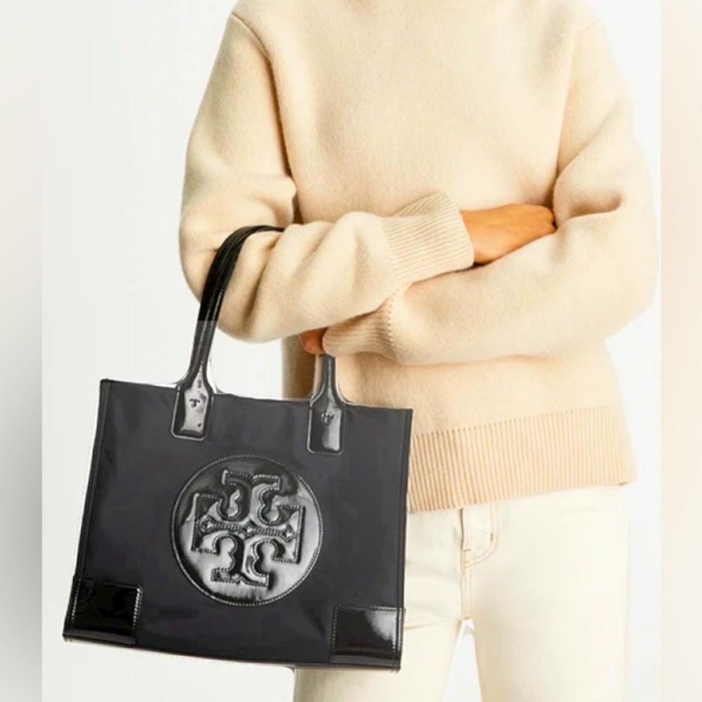 Tory Burch Black Patent Leather Tote